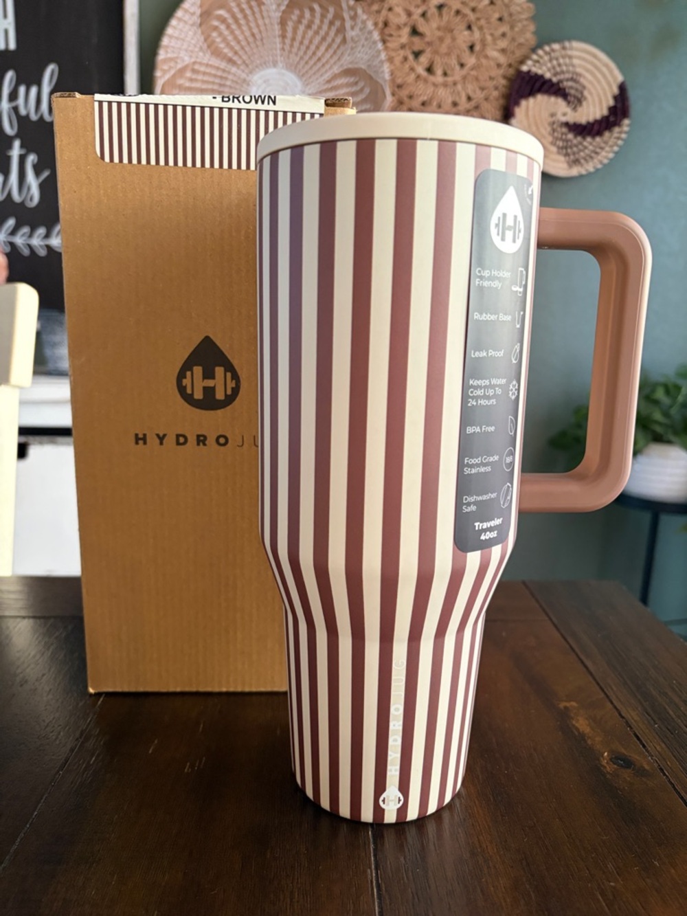 HydroJug 40 oz. Traveler in Daily Practice Neutral Stripe! New!